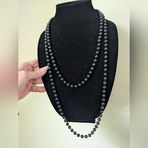 Elegant Black Beaded Necklace